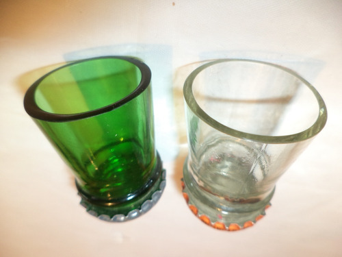 2 Vasitos Shot De Botellas Recicladas