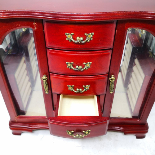 Imagen 8 de 8 de Alhajero Joyero Armario Vintage De Madera 33x14x30 Cm