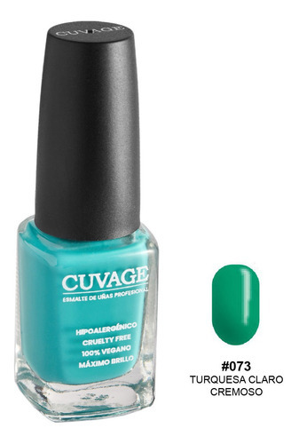 Esmaltes De Uñas Tradicional Sin Tacc Cuvage Pro Keratine Color #073 Turquesa claro cremoso