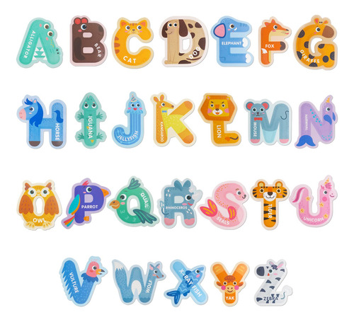 26pcs Dibujos Animados Alfabeto De Animales A-z Imanes Bebé