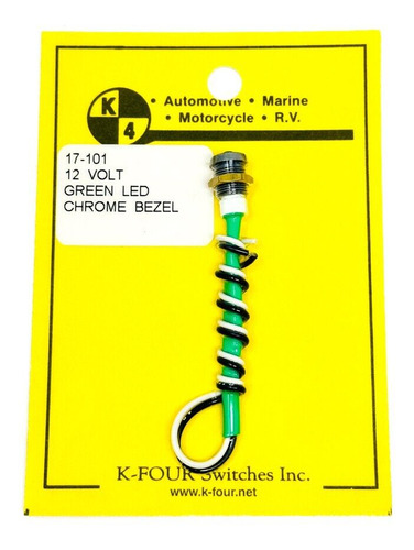 K-four 17-101 Standard 12 Volt Green Led Indicator Light Eeh