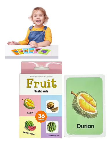 Flashcards Para Niños Frutas X 36 Úpale