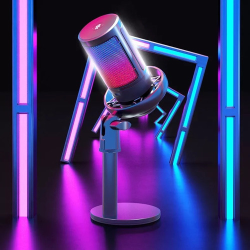 Imagen 8 de 10 de Micrófono Condenser Elefir E205 Rgb Usb Profesional Premium