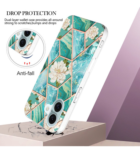 Funda Para La Serie Samsung Con Soporte Para Anillos, Elegante Flor A Prueba De Golpes, Funda Protectora De Teléfono Con Soporte, Color Verde