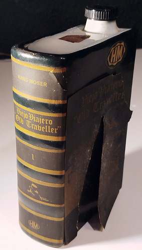 Antiguo Botellón Porcelana X Whisky Imita Libro En Estante (Usado)
