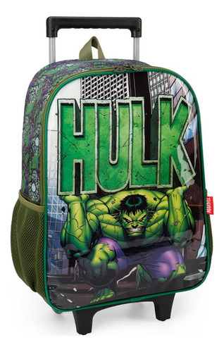 Mochila Hulk Marvel Preto - Luxcel - 47x30x15 Cm