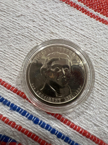 Moneda De 1 Dólar Tomas Jefferson 3er Presidente De Estados