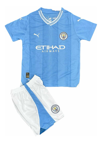 Jersey Conjunto Manchester City Para Niño 2023/2024 6-8 Años