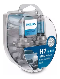 Kit 2 Lampara H7 Philips White Vision Ultra 12v 55w + W5w