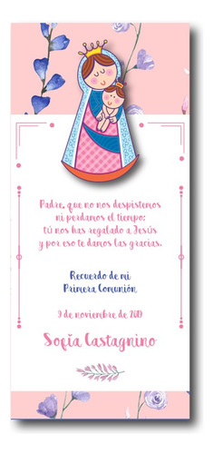 Kit Imprimible Estampita Virgencita Guadalupe María Porfis