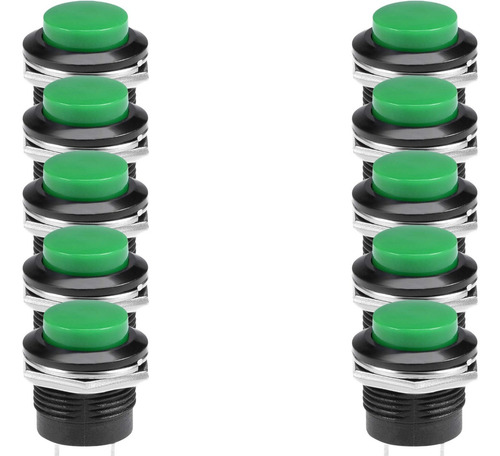 R13-507 Chave Interruptor Botão Redonda Verde Kit 10
