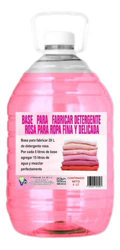 Base P/ Fabricar Detergente Rosa 5 Litros Vitraquim Hogar