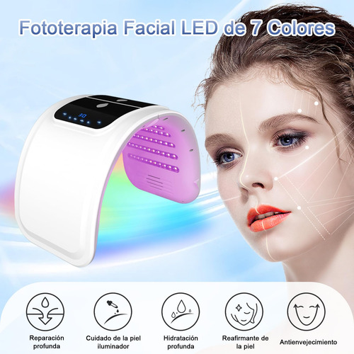 Máscara Facial De Led De 7 Cores, Máquina De Beleza