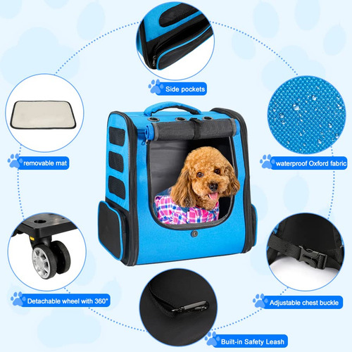 Mochila Con Ruedas Para Transportar Mascotas Aprobada Para V
