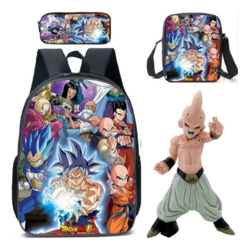 Juego De 4 Mochilas Dragon Ball Goku+majin Buu Para Adolesce