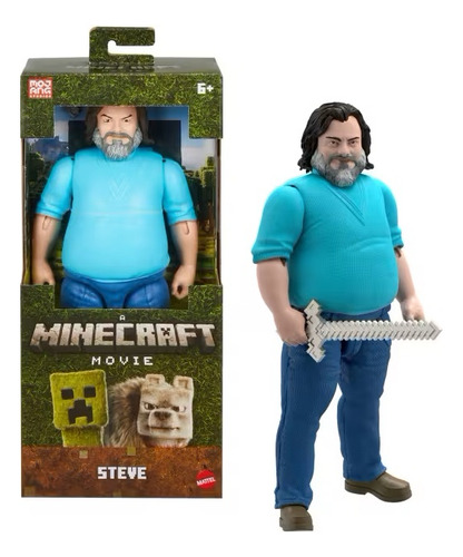 Figura Minecraft: La pelĂcula de Steve Jack Black Mattel