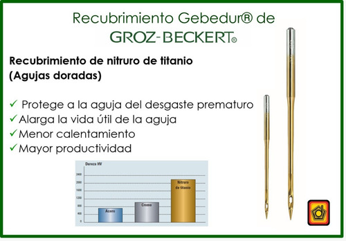 Agujas Groz-beckert P/ Collaretera, Punta Ffg Gebedur 50 Pzs