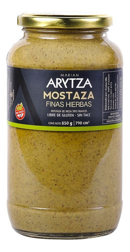 Mostaza Gourmet Arytza Finas Hierbas 850g. 100% Natural