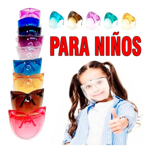 Careta Colores (5 Pz) Para Niños Protección De Cara Completa