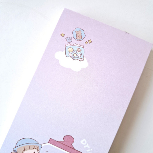 Memo Pad Kawaii Shiromaru Girl Notas Adhesivas Super Cute! Lila