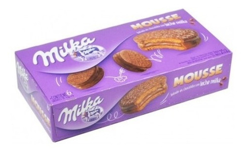 Imagen 2 de 2 de Caja Alfajores Milka Mousse 6 Unidades