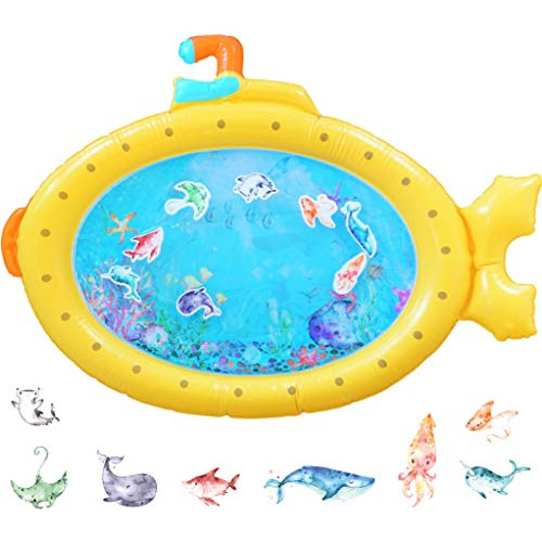 Colchoneta De Agua Bebés Inflable Tummy Time Submarine...