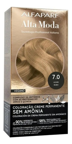 Kit Alfaparf Fashion High Dye In sem amônia vegana, tom 7.0, loiro