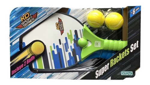 Set Super Raquetas Con 2 Pelotas Ditoys Jeg 2179 El Gato