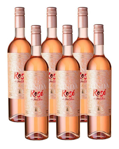 Kit 06 Unidades Vinho Luigi Bosca La Linda Rosé Malbec 750ml