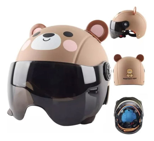 Cascos Infantil De Dibujos Y Cascos De Campañas Para Niños Marrón Monocolor 3/4