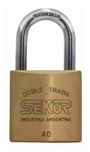 Candado Sekur De 40 Mms De Bronce Con Doble Traba A Bolillas De Acero Inoxidable Con 2 Llaves