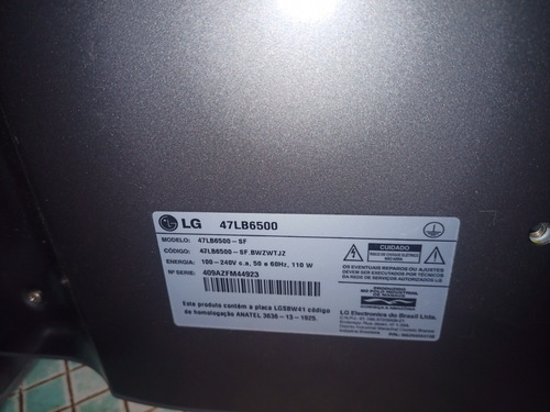 Imagem 4 de 5 de Tv LG Tela Quebrada Modelo 47lb6500 3d
