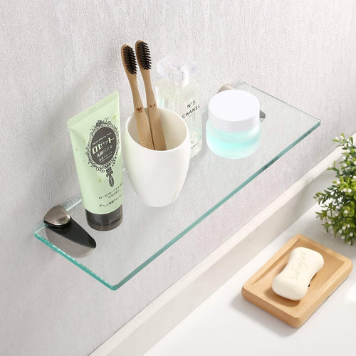 Set 2 Repisas De Cristal Rectangulares + Soportes - Calidad