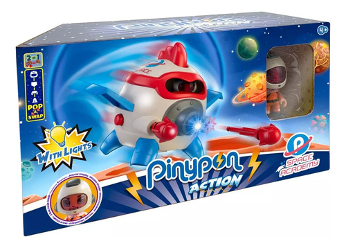 Pinypon Action Space Academy Figura Y Nave Espacial Con Luz