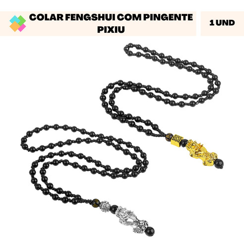 Proteçao De Colar Feng Shui Obsidiana Preta Envio Imediato