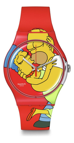 Reloj Swatch Sweet Embrace So29z120 Color De La Correa Rojo 