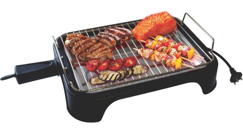 Churrasqueira Elétrica Alfa Suportel P1217A Portátil E Pratica Grill Preta 110V