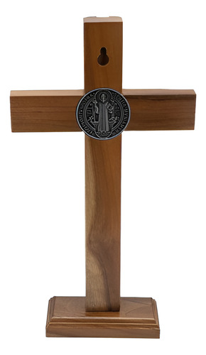 Crucifixo Mesa Ou Parede Madeira 26 Cm Espelhado