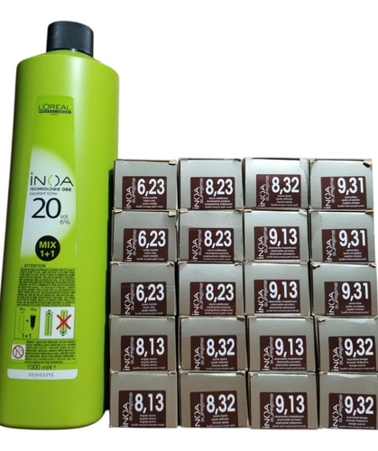 Inoa Supreme X 20 Unidades+1 Oxid. 20vol.+carta De Colores Sin Tono