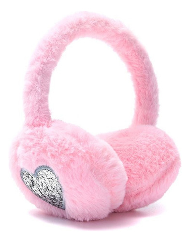Orejeras Skora Abrigo Infantil Corazón Think Happy 38622 Rosa Parche Corazón Plateado