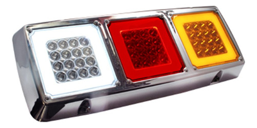 Juego Stop Triple Halo Cuadrado G Led 12-24v Plast Innova