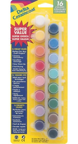 Delta Creative Ceramcoat Pintura 16-color Super Value Set