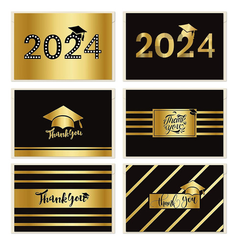 Tarjetas De Agradecimiento De Graduación 2023, Paquete De 24