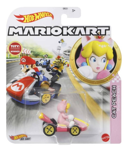 Hot Wheels Mario Kart Colecionável Gbg25 Mattel Cor Cat Peach
