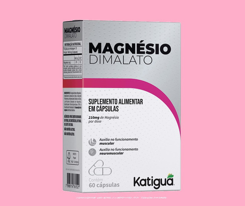 Kit 4 Suplemento Magnésio Dimalato 550mg 60cps - Katigua Sem Sabor