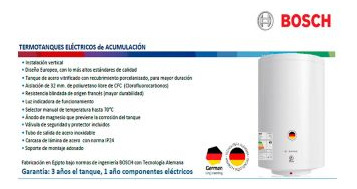 Calefon Electrico De Acero 100 L Bosch Sin Informacion