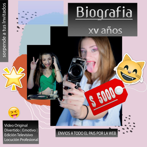 Video Biografía 15 |divertido | Dinámico | Festeja En Casa