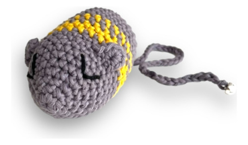 Juguete Ratón Remy De Amigurumis Para Gato My Paw F Color Gris Con Mostaza
