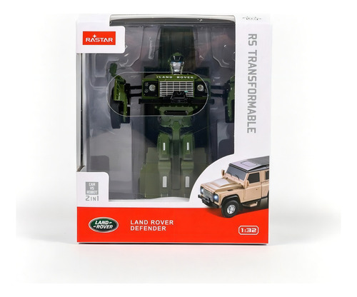 Rastar Carro Transformable Land Rover Defender 1:32 Color Verde Oscuro