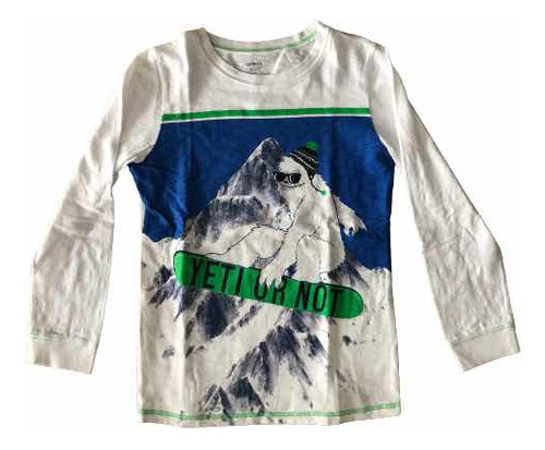 Remera Carters Talle 12 Yeti Blanco Manga Larga